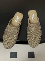 Fortok Alaïa fishnet mesh flat mules Brown - 5