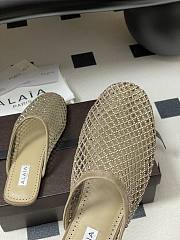 Fortok Alaïa fishnet mesh flat mules Brown - 4
