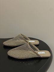 Fortok Alaïa fishnet mesh flat mules Brown - 3