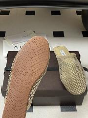 Fortok Alaïa fishnet mesh flat mules Brown - 2