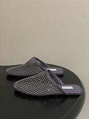 Fortok Alaïa fishnet mesh flat mules Grey - 6
