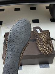 Fortok Alaïa fishnet mesh flat mules Chocolate Brown - 5