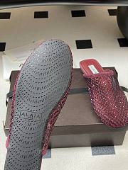 Fortok Alaïa fishnet mesh flat mules Burgundy - 4