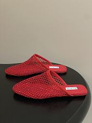 Fortok Alaïa fishnet mesh flat mules Red - 4