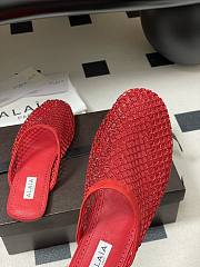 Fortok Alaïa fishnet mesh flat mules Red - 6
