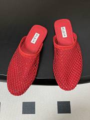 Fortok Alaïa fishnet mesh flat mules Red - 3