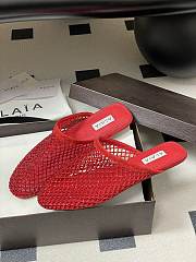 Fortok Alaïa fishnet mesh flat mules Red - 2