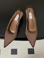 Fortok Alaïa 2026ss Cube wedge slingbacks chataigne brown satin 7.5cm - 4