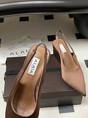 Fortok Alaïa 2026ss Cube wedge slingbacks chataigne brown satin 7.5cm - 6