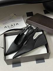 Fortok Alaïa 2026ss Cube wedge slingbacks Black satin 7.5cm - 1