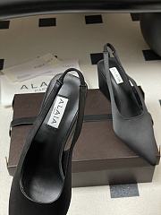 Fortok Alaïa 2026ss Cube wedge slingbacks Black satin 7.5cm - 2