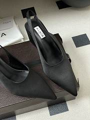 Fortok Alaïa 2026ss Cube wedge slingbacks Black satin 7.5cm - 3