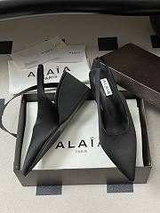 Fortok Alaïa 2026ss Cube wedge slingbacks Black satin 7.5cm - 5