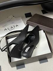 Fortok Alaïa 2026ss Cube wedge slingbacks Black satin 7.5cm - 4