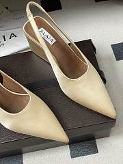 Fortok Alaïa 2026ss Cube wedge slingbacks Ivory satin 7.5cm - 2