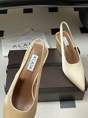 Fortok Alaïa 2026ss Cube wedge slingbacks Ivory satin 7.5cm - 6