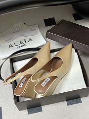 Fortok Alaïa 2026ss Cube wedge slingbacks Ivory satin 7.5cm - 3