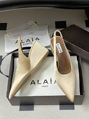 Fortok Alaïa 2026ss Cube wedge slingbacks Ivory satin 7.5cm - 4