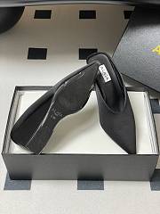 Fortok Alaïa Cube 75 satin wedge mules black 7.5cm - 5