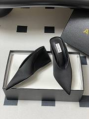 Fortok Alaïa Cube 75 satin wedge mules black 7.5cm - 6