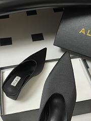Fortok Alaïa Cube 75 satin wedge mules black 7.5cm - 4