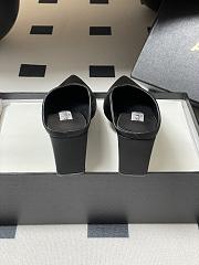 Fortok Alaïa Cube 75 satin wedge mules black 7.5cm - 2