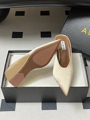 Fortok Alaïa Cube 75 satin wedge mules Brown 7.5cm - 3