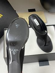 Fortok Alaïa Cube 75 thong wedge sandals in black 7.5cm - 6