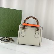 Fortok Gucci Diana mini tote bag in white leather 20x16x1cm - 5