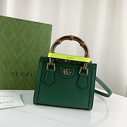 Fortok Gucci Diana mini tote bag in Green leather 20x16x1cm - 1
