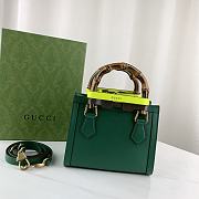 Fortok Gucci Diana mini tote bag in Green leather 20x16x1cm - 5