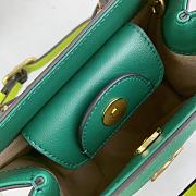 Fortok Gucci Diana mini tote bag in Green leather 20x16x1cm - 4