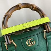 Fortok Gucci Diana mini tote bag in Green leather 20x16x1cm - 2