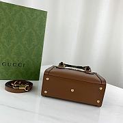 Fortok Gucci Diana mini tote bag in Brown leather 20x16x1cm - 6