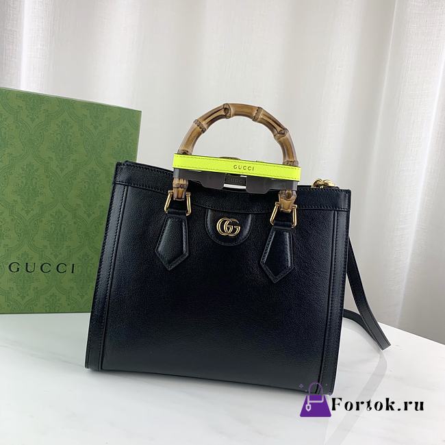 Fortok Gucci Diana mini tote bag in Black leather 27x24x11cm - 1