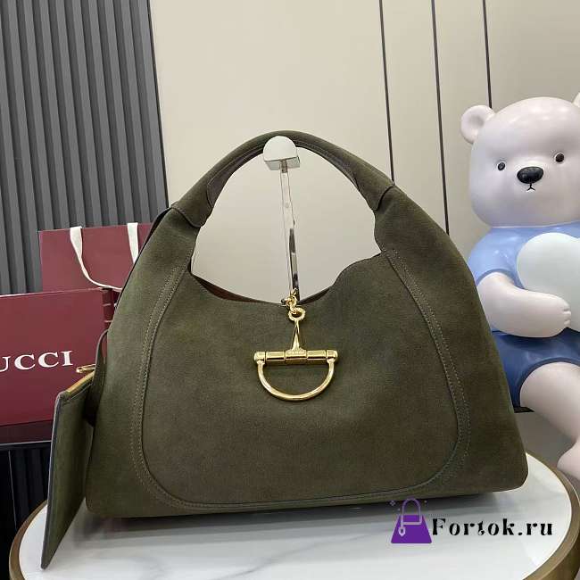 Fortok Gucci Softbit maxi green suede 46x26x16cm - 1