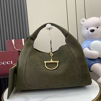 Fortok Gucci Softbit maxi green suede 46x26x16cm
