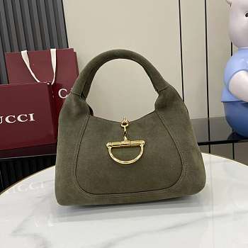 Fortok Gucci Softbit green suede 27.5x21x16cm