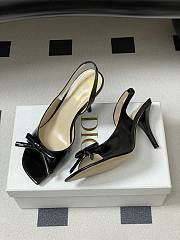 Fortok Dior SS26 Slingback Pumps Bow Black Leather 01 8.5cm - 6