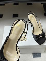 Fortok Dior SS26 Slingback Pumps Bow Black Satin 01 8.5cm - 4