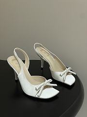 Fortok Dior SS26 Slingback Pumps Bow White Satin 01 8.5cm - 1
