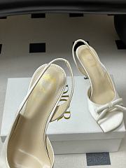 Fortok Dior SS26 Slingback Pumps Bow White Satin 01 8.5cm - 4
