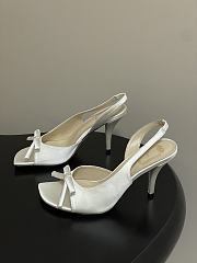 Fortok Dior SS26 Slingback Pumps Bow White Satin 01 8.5cm - 3