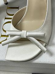 Fortok Dior SS26 Slingback Pumps Bow White Satin 01 8.5cm - 6