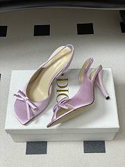 Fortok Dior SS26 Slingback Pumps Bow Pink Satin 01 8.5cm - 4