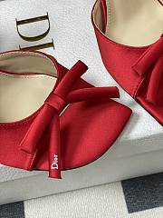 Fortok Dior SS26 Slingback Pumps Bow Red Satin 01 8.5cm - 4