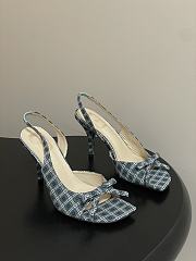 Fortok Dior SS26 Slingback Pumps Bow Plaid pattern 01 8.5cm - 1