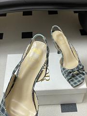 Fortok Dior SS26 Slingback Pumps Bow Plaid pattern 01 8.5cm - 2