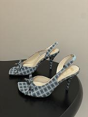Fortok Dior SS26 Slingback Pumps Bow Plaid pattern 01 8.5cm - 3