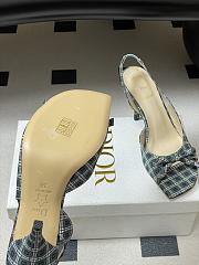 Fortok Dior SS26 Slingback Pumps Bow Plaid pattern 01 8.5cm - 4